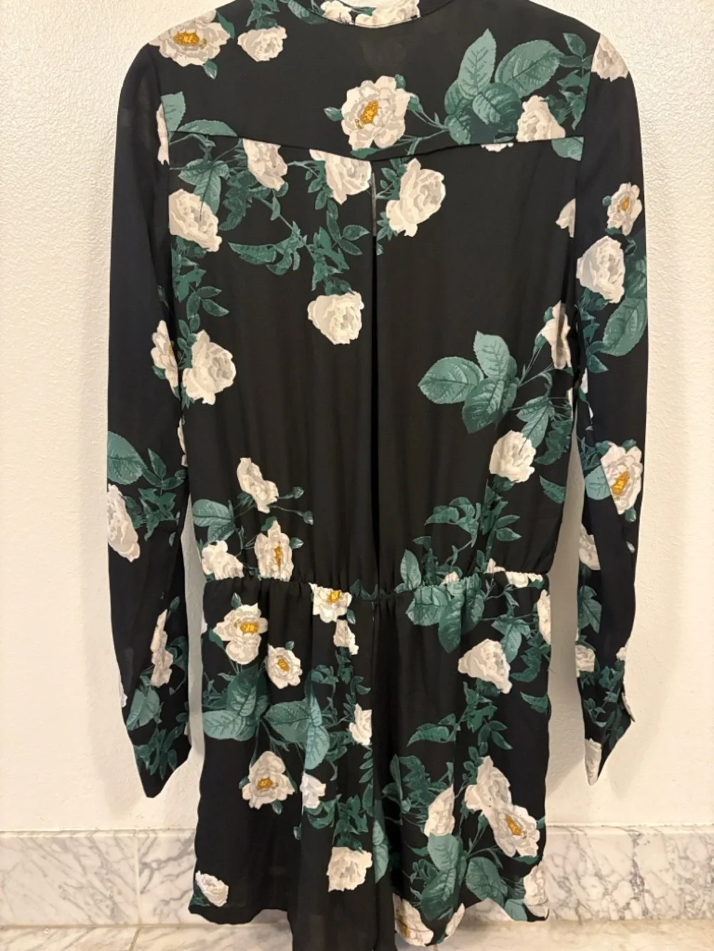 Olivaceous Black Floral Romper - Picture 6 of 8